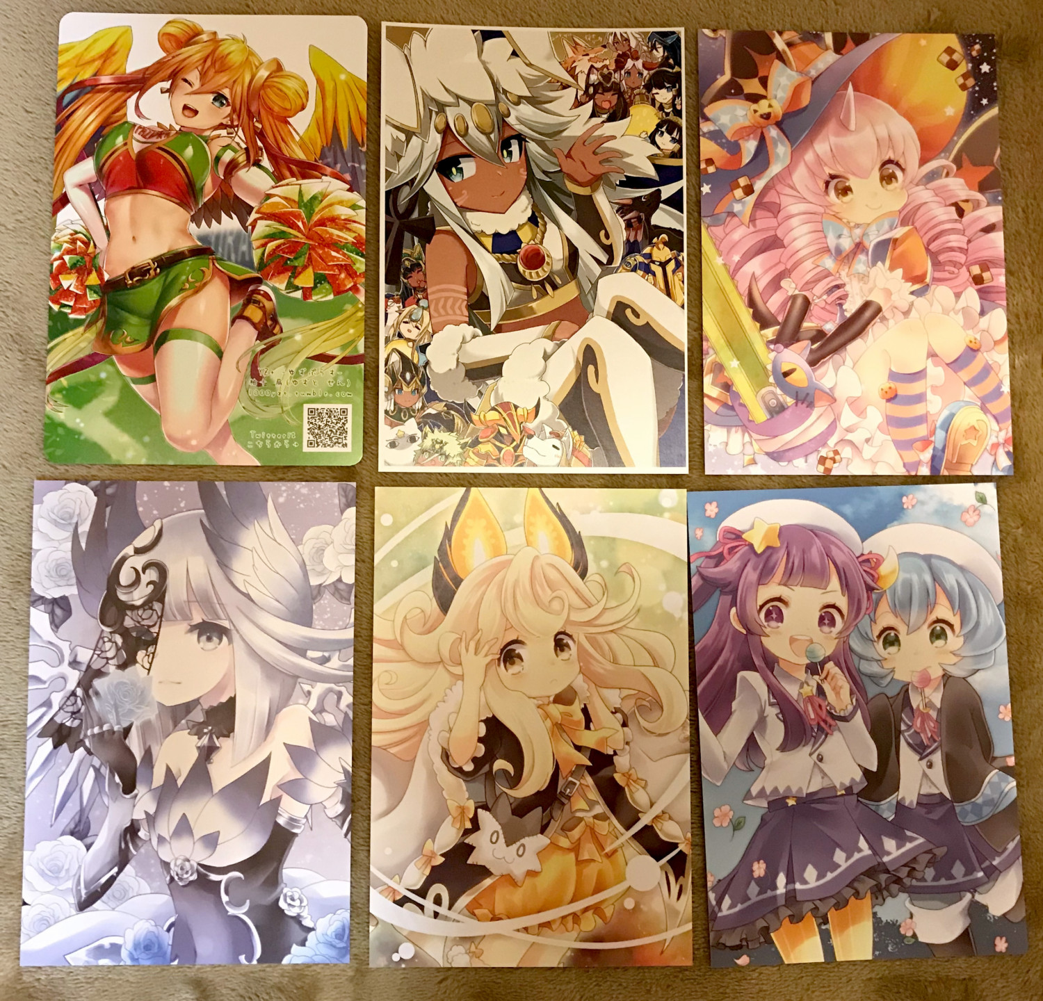 Leilan postcard was free from the artist, YZ+. Sopdet was too cute to pass. The rest are from Dipper Magic's set of 4 postcards.