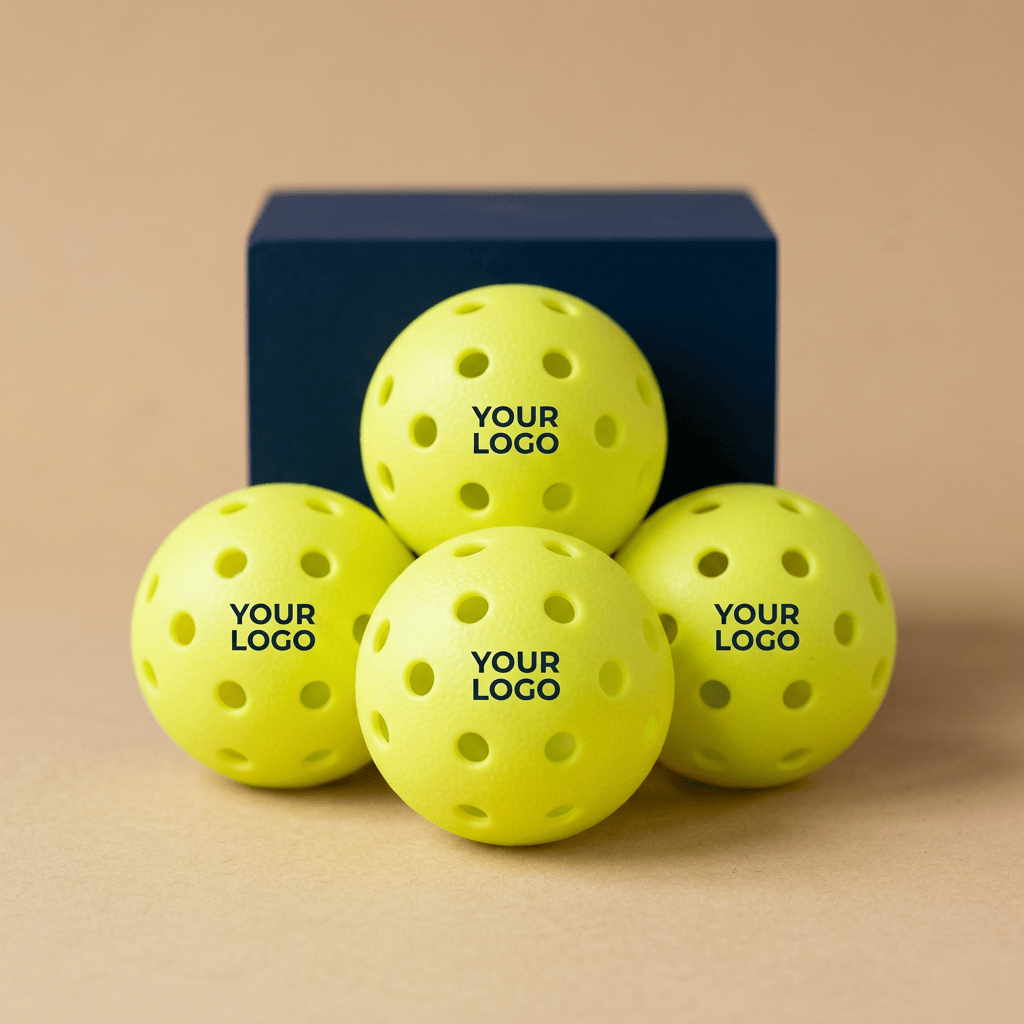 Custom logo printed yellow pickleball balls