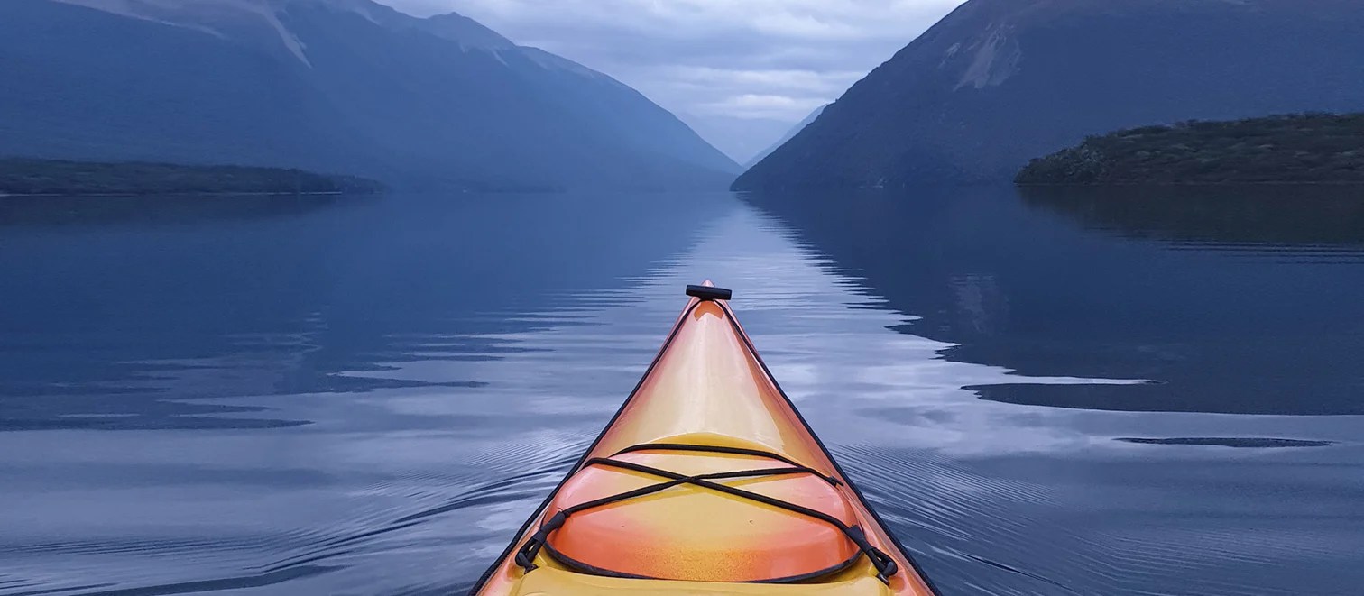 New Zealand made sea kayak on lake by Paddling Perfection