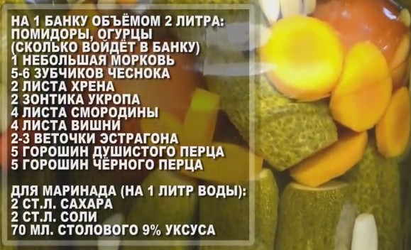 Фото 31: Рецепт закатки огурцов с помидорами вместе…