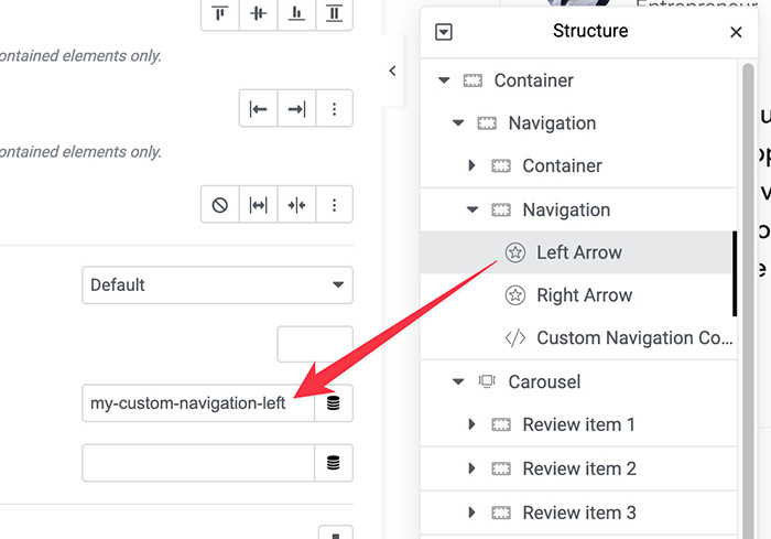 How To Create Custom Navigation For Elementor Carousels Left.