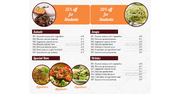 9 Indesign Menu Templates Free And Premium Pagination Com