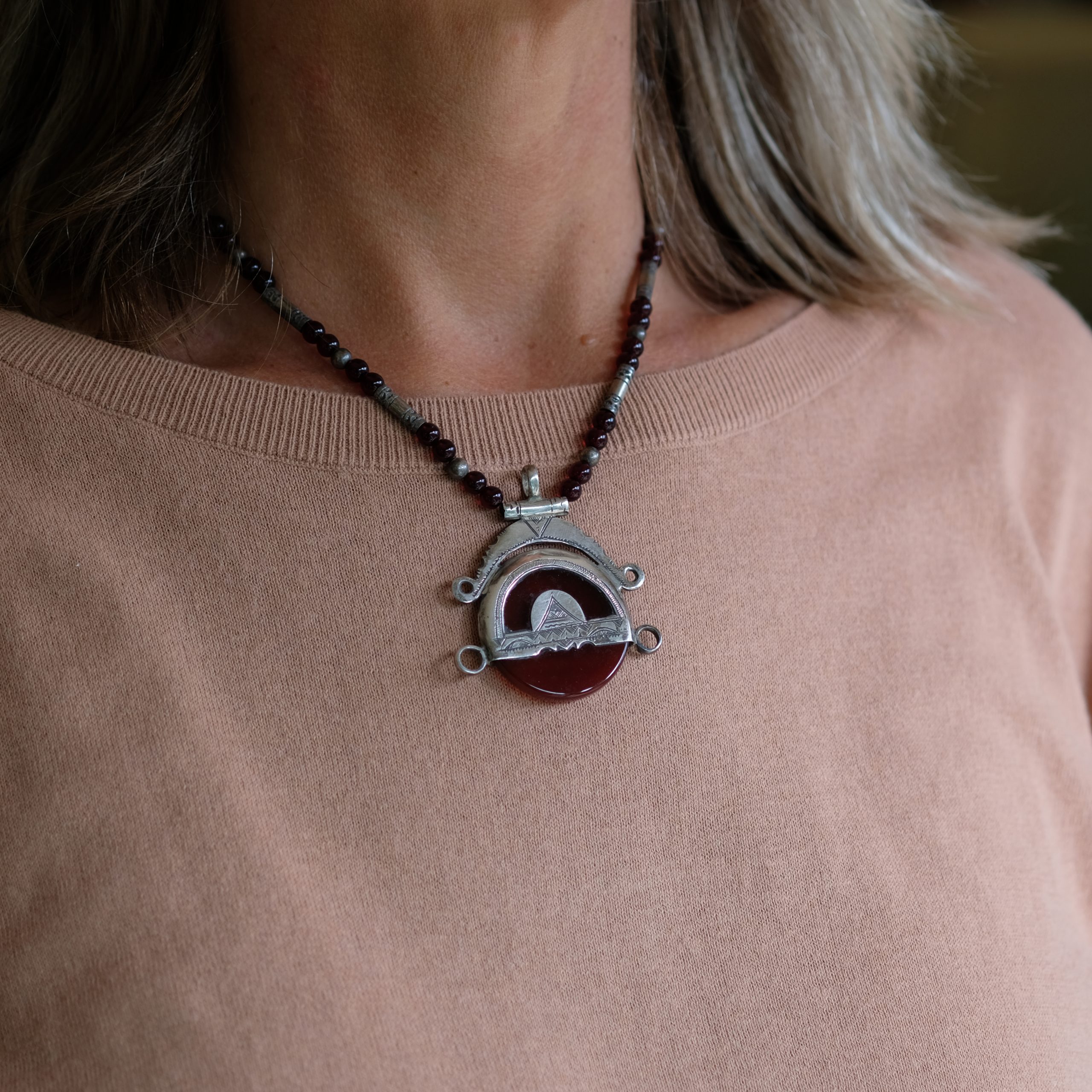 African silver necklace from Tuareg people - “From the dessert”