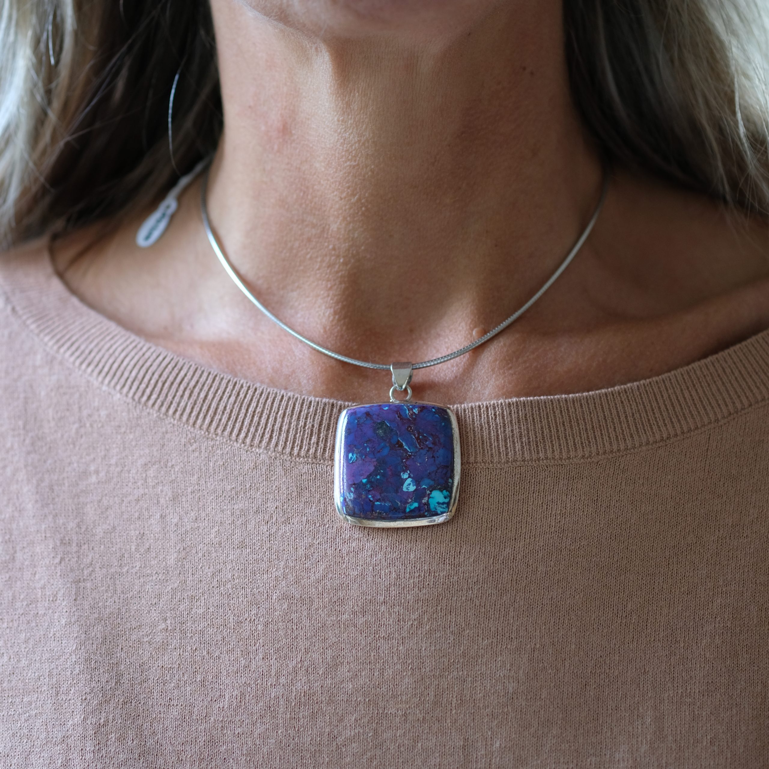 Pendant of purple Mohave Turquoise 
