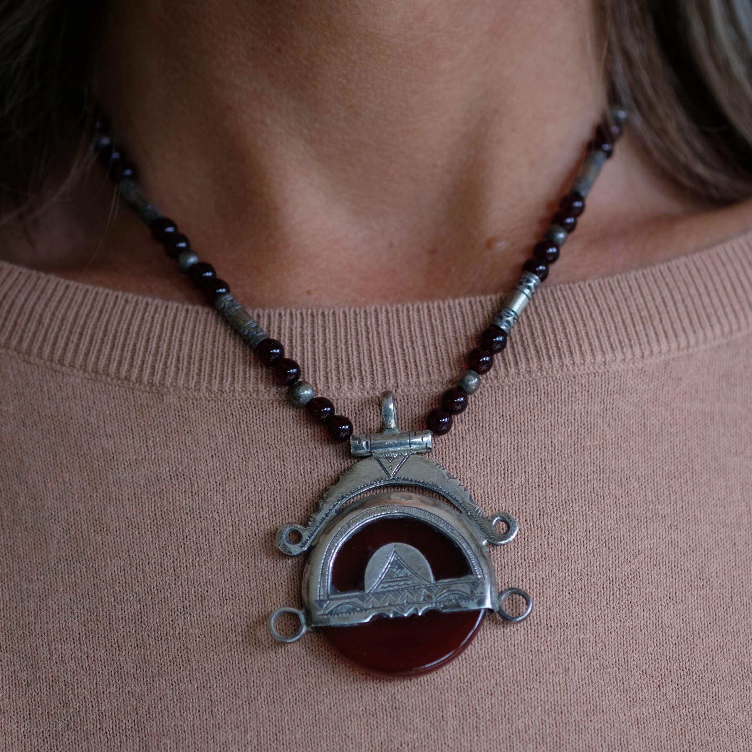 African silver necklace from Tuareg people - “From the dessert”