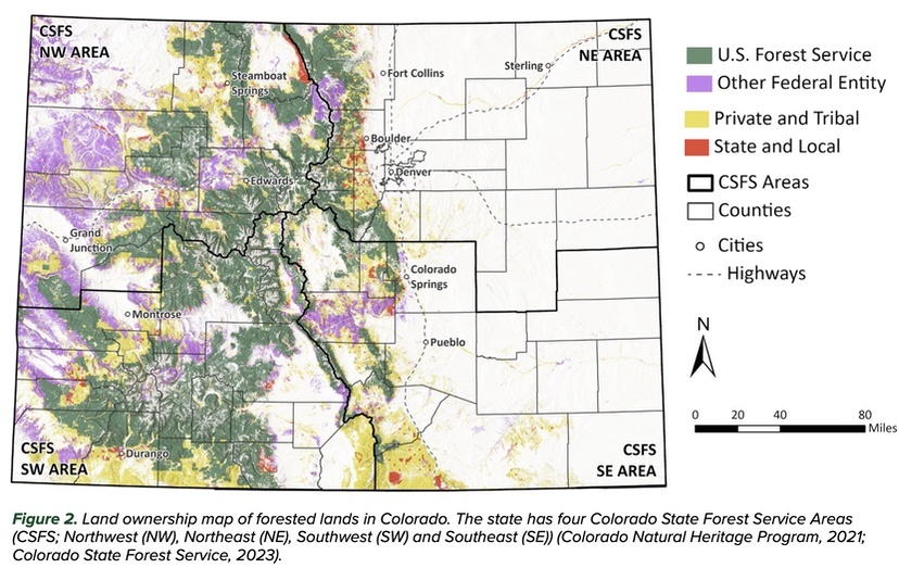 Forest Carbon Inventory Details Recent Trends In Colorado Pagosa CSFS Map.