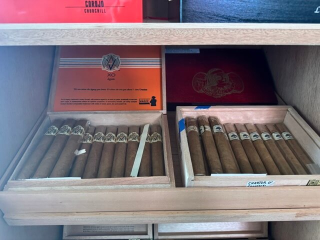 A box of Avo Uvezian Toro, Charter Oak Toro Connecticut Nicaragua and FAT bottom Betty Cigars for sale in Pagosa Springs Colorado