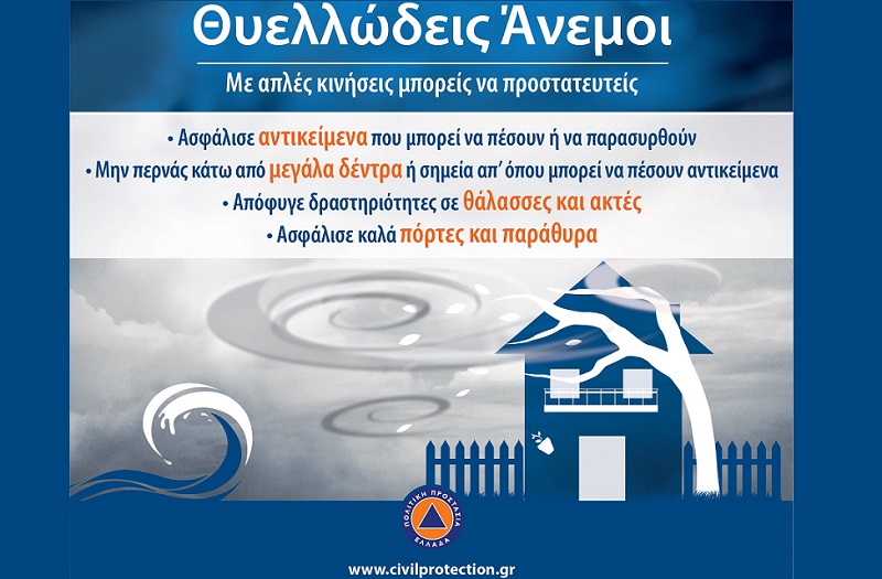 Επιδείνωση του καιρού από το απόγευμα της Κυριακής με θυελλώδης ανέμους