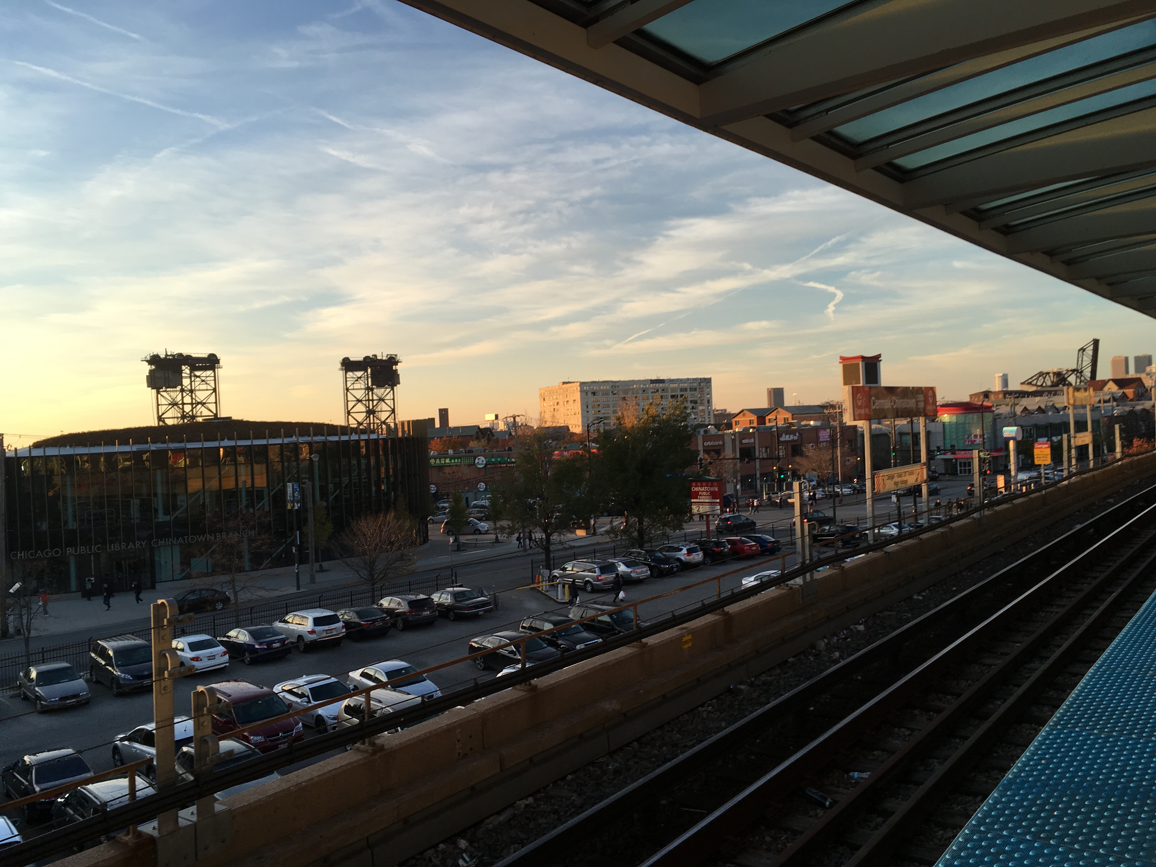 The following photos show scenes in Chicago in the fall compared to Mount Pleasant in the fall.