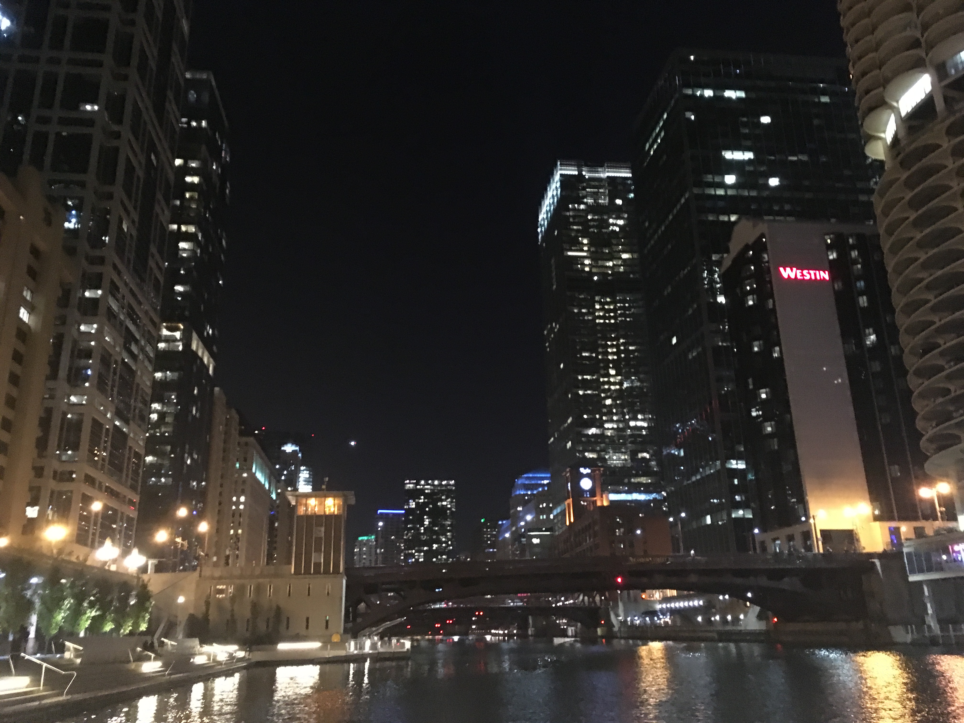 Skyscrapers light up Chicago at night on Nov. 12, 2016.