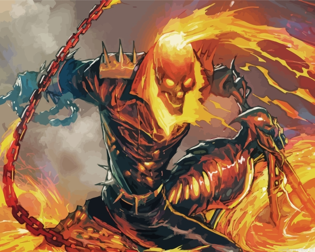 Ghost Rider Fire Paint by Number Kit