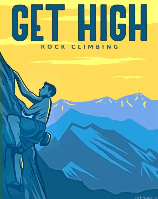 Man Climbing Rocks Paint by Number Kit
