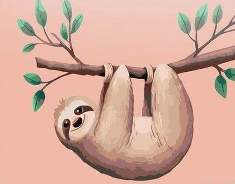 Pink Sloth Animals Color By Numbers.jpeg