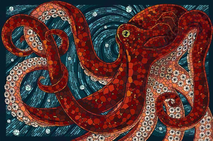 Red Octopus Animals Color By Numbers.jpeg