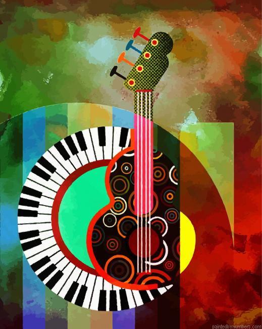 Abstract Musical Instrument Paint by Numbers Kit
