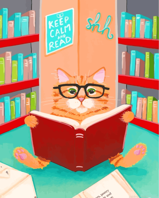 Cat In Library Painting By Numbers.png