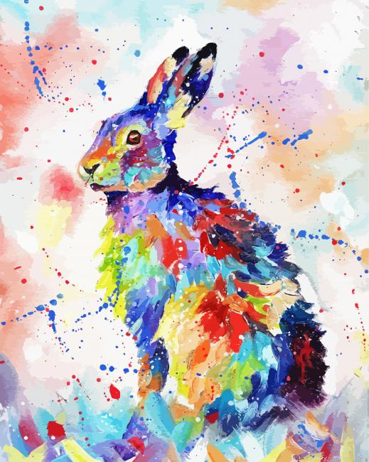 Colorful Abstract Rabbit Paint by Numbers Kit