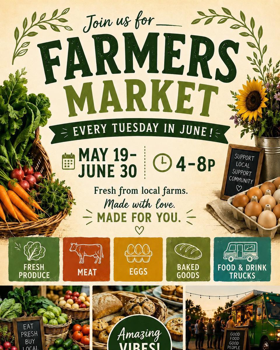 Farmers Market – Tuesdays 4pm – 8pm