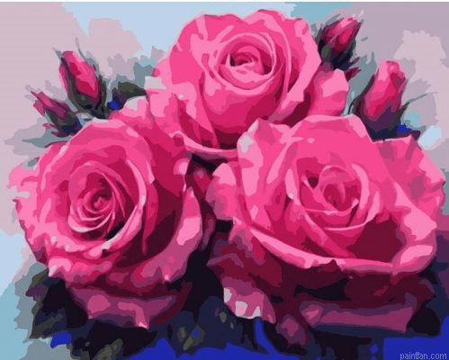 Glorious Roses Painting by Numbers