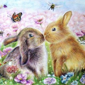 Lovers Rabbit Painting by Numbers