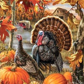 Turkeys In The Fall Painting by Numbers