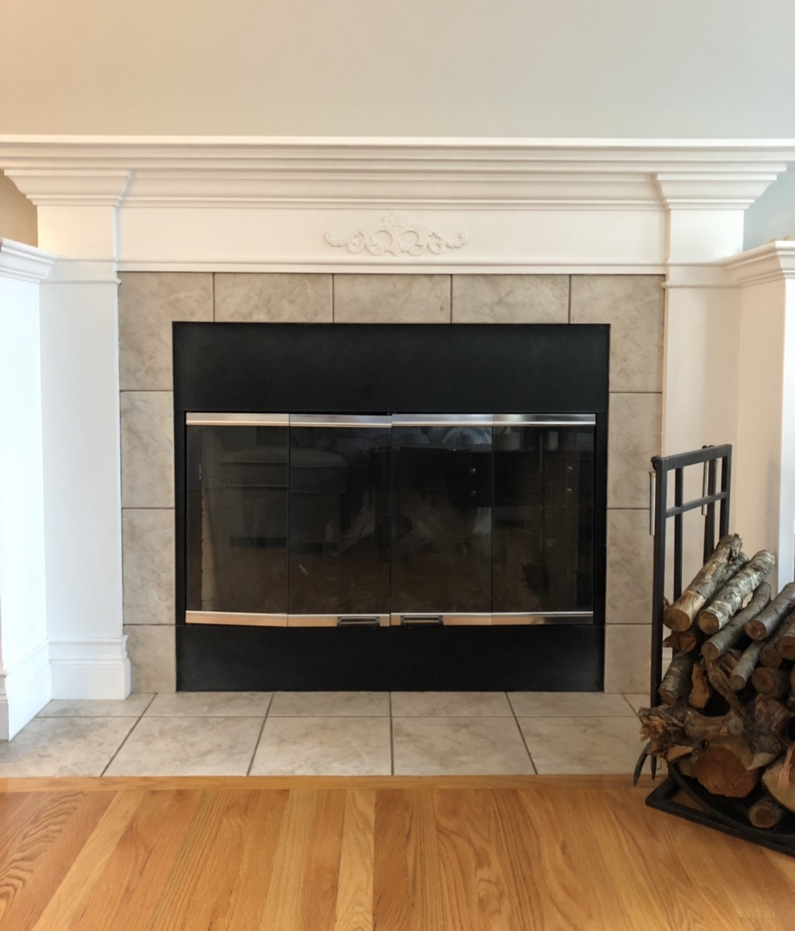 Diy Painted Tile Fireplace Surround The Gathered Home