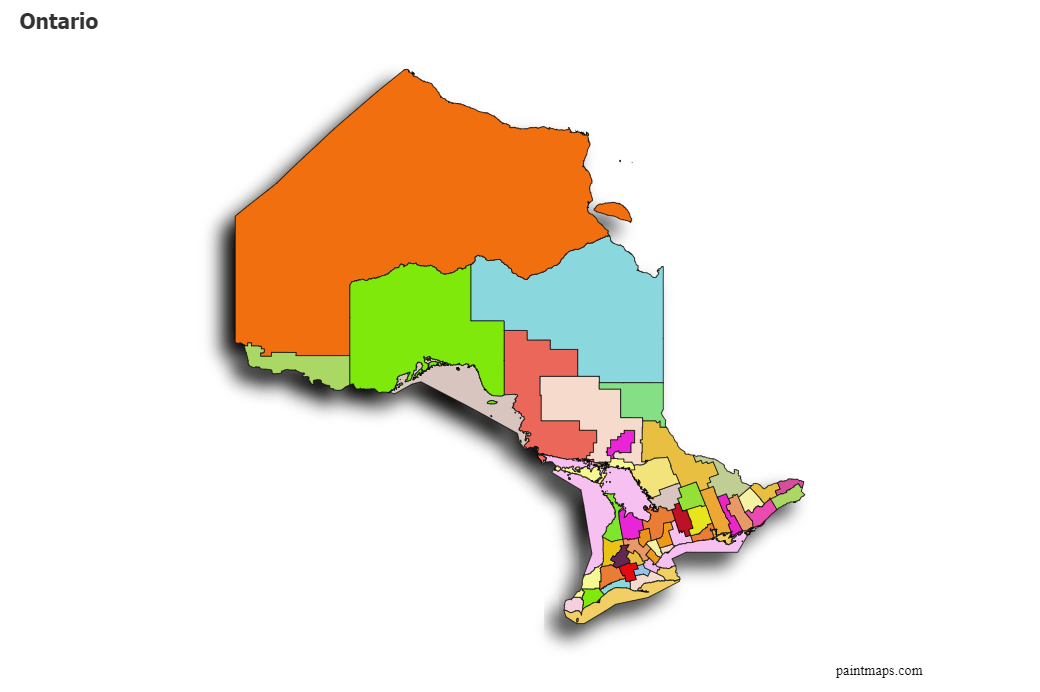 Create Custom Ontario Map Chart With Online Free Map Maker Map Chart 1218c 