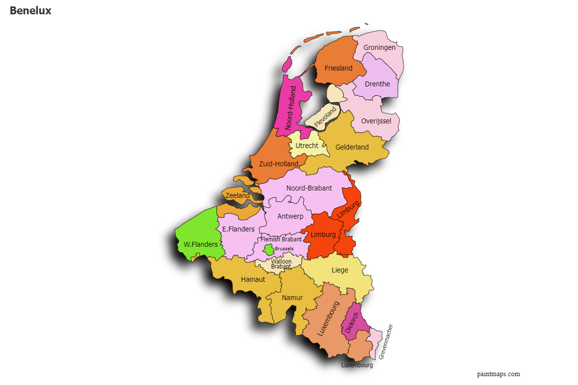 Benelux Map Map Chart 21 