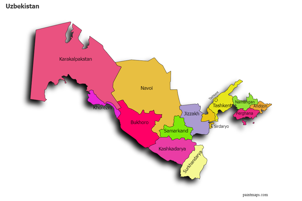 Genera grafico de mapa de uzbekistan