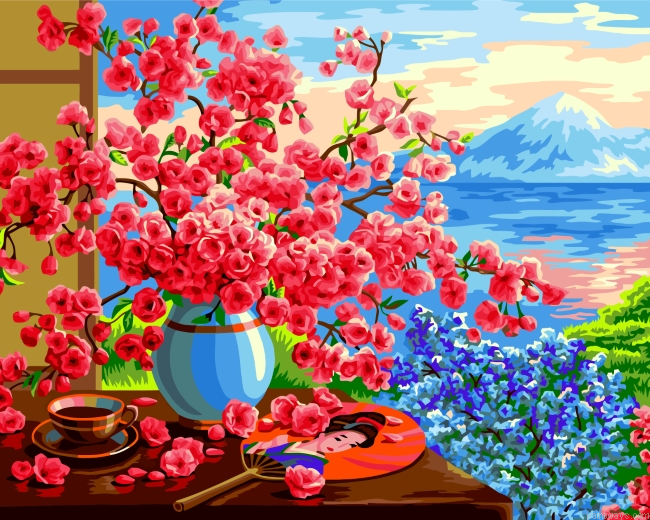 Pink Roses Vase Painting By Numbers.png