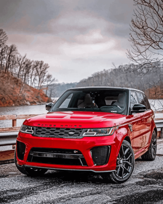Red Range Rover Cars Painting By Numberss.png