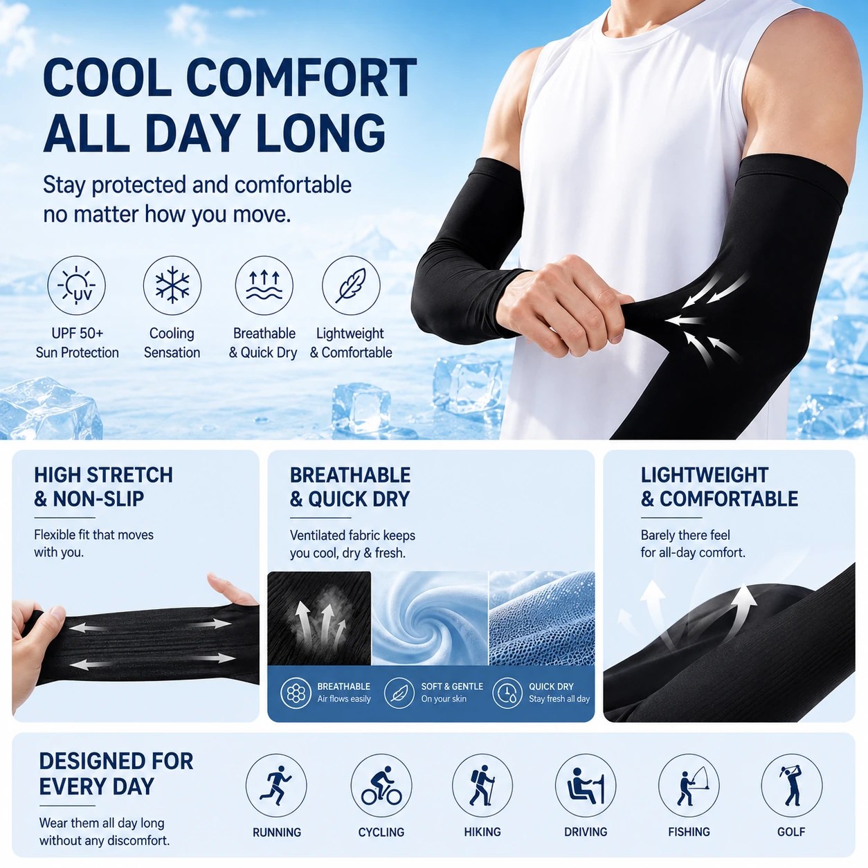 UV Arm Sleeves (Pack of 3)