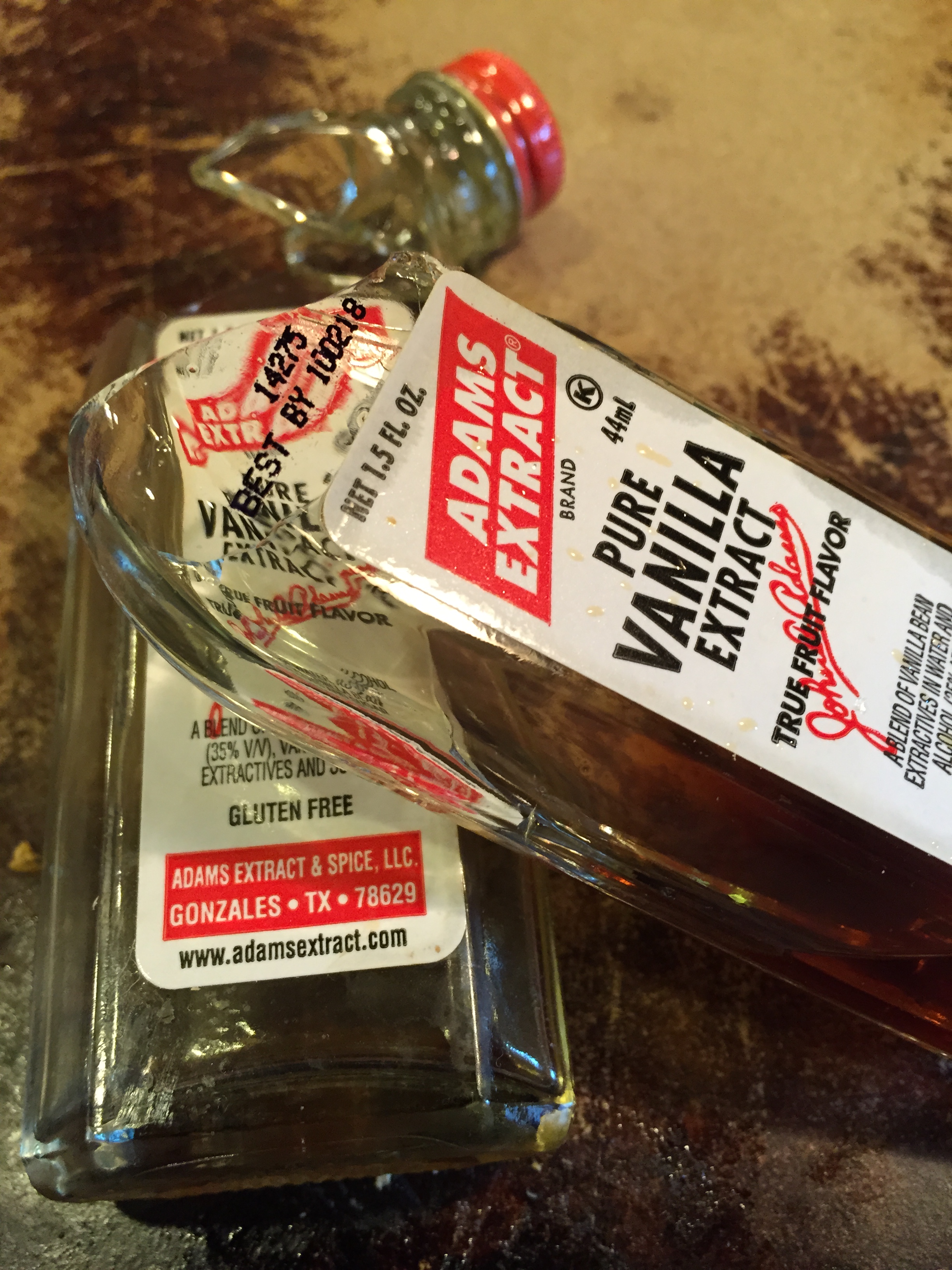 we broke 2 bottles of Vanilla