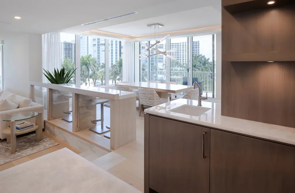 Luxury condo renovation with custom cabinetry and modern finishes in Naples, FL