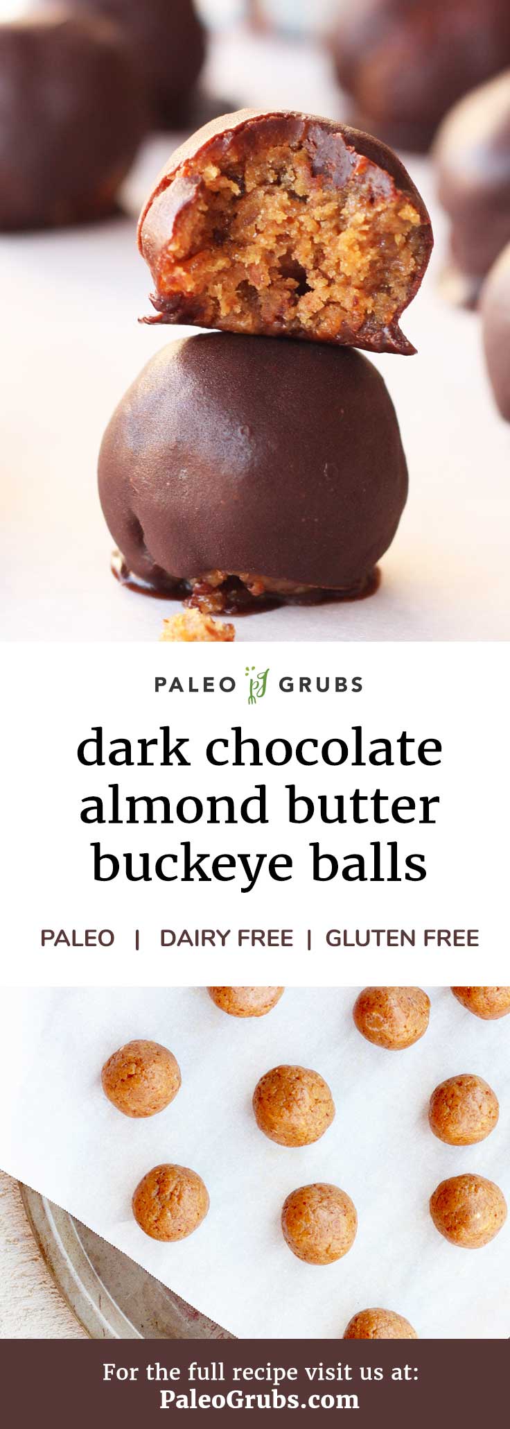 picture Paleo Almond Butter Buckeyes dark chocolate almond butter buckeye balls