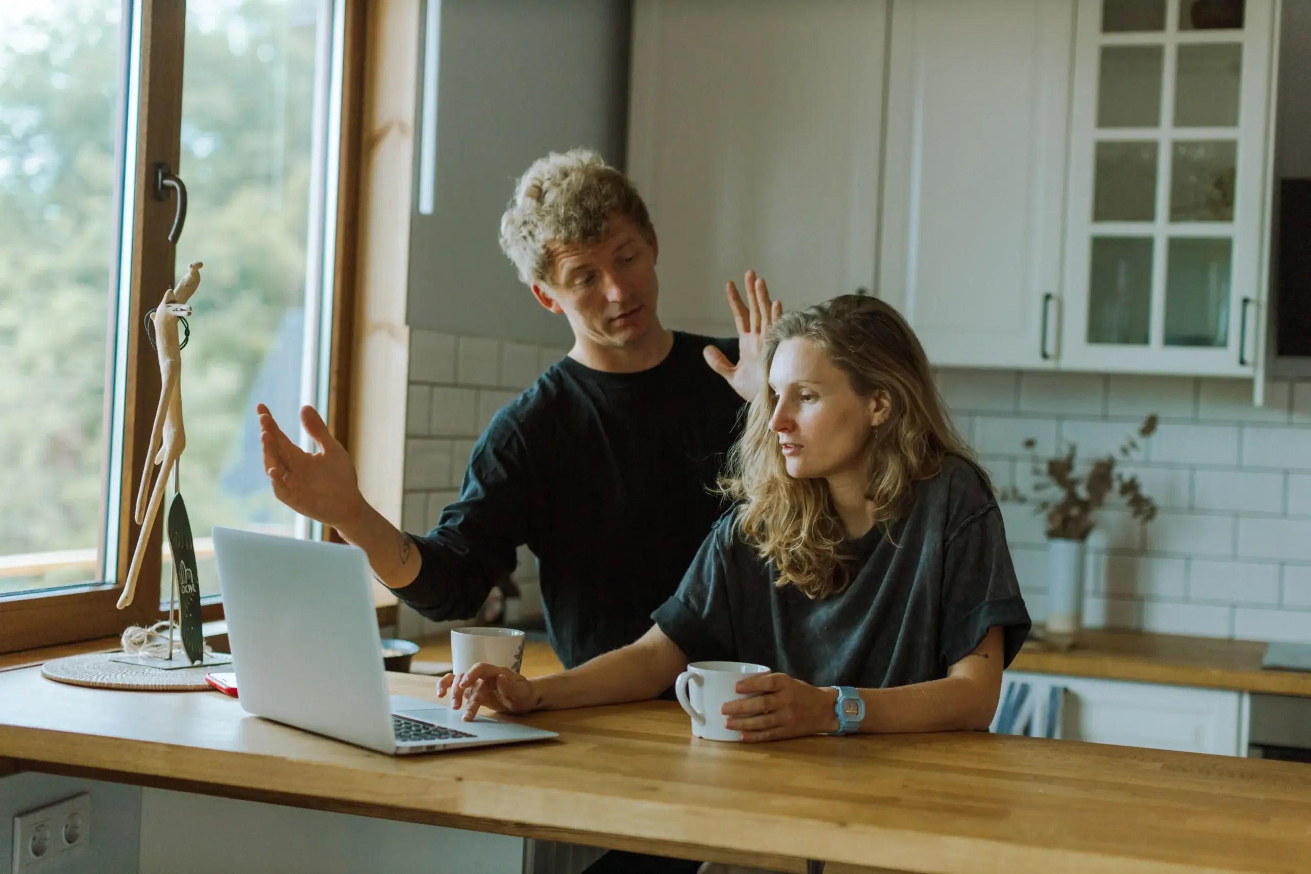 Couple having a serious conversation while navigating communication challenges related to ADHD