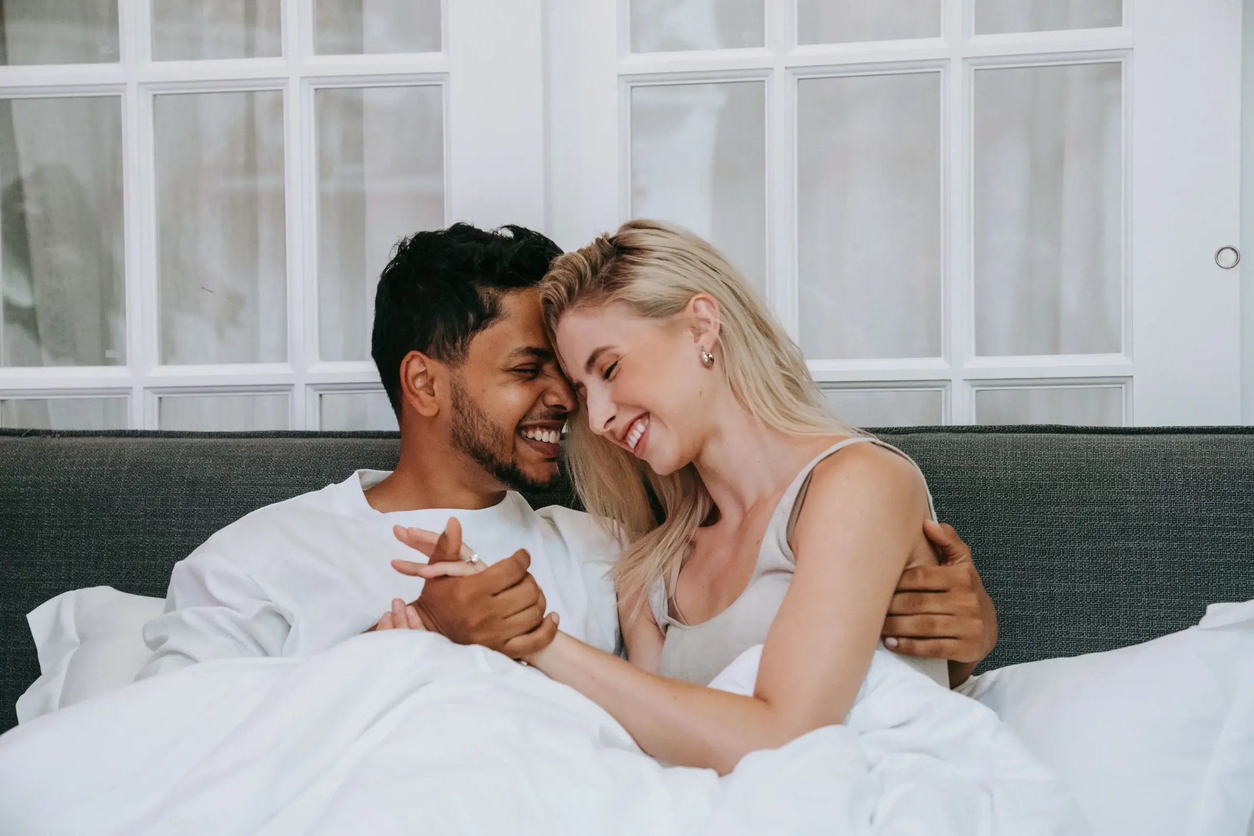Couple sharing a warm and affectionate moment together