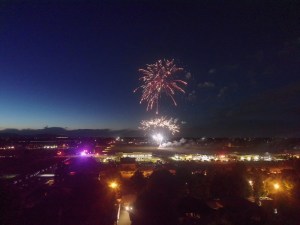 Berthoud Independence Day fireworks display image taken by Pandion Property Inspections, LLC using a drone