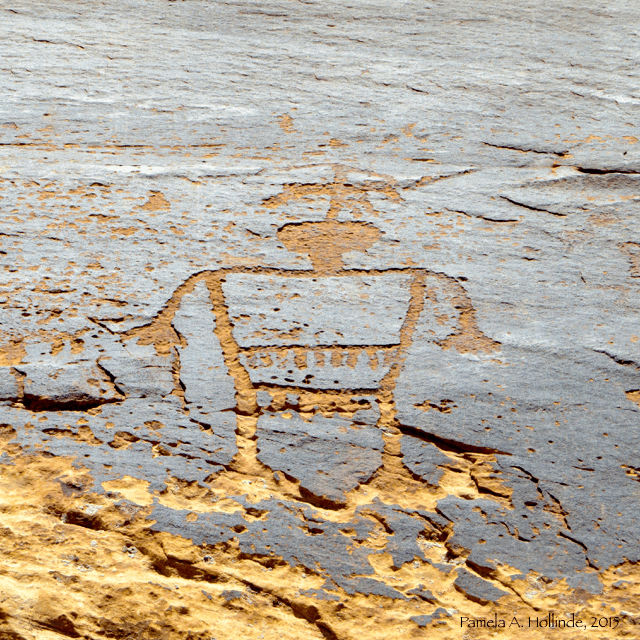 The petroglyphs at this site were very fanciful, this guy is all dressed up, maybe a chief?