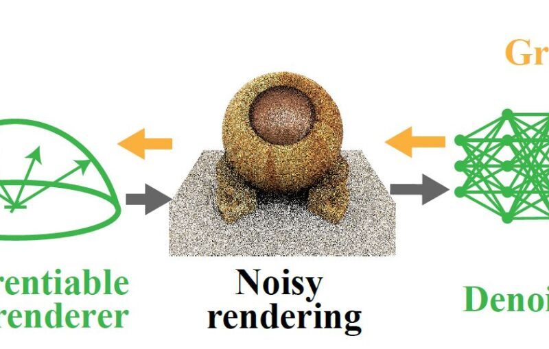 Shape, Light, and Material Decomposition from Images using Monte Carlo Rendering and Denoising