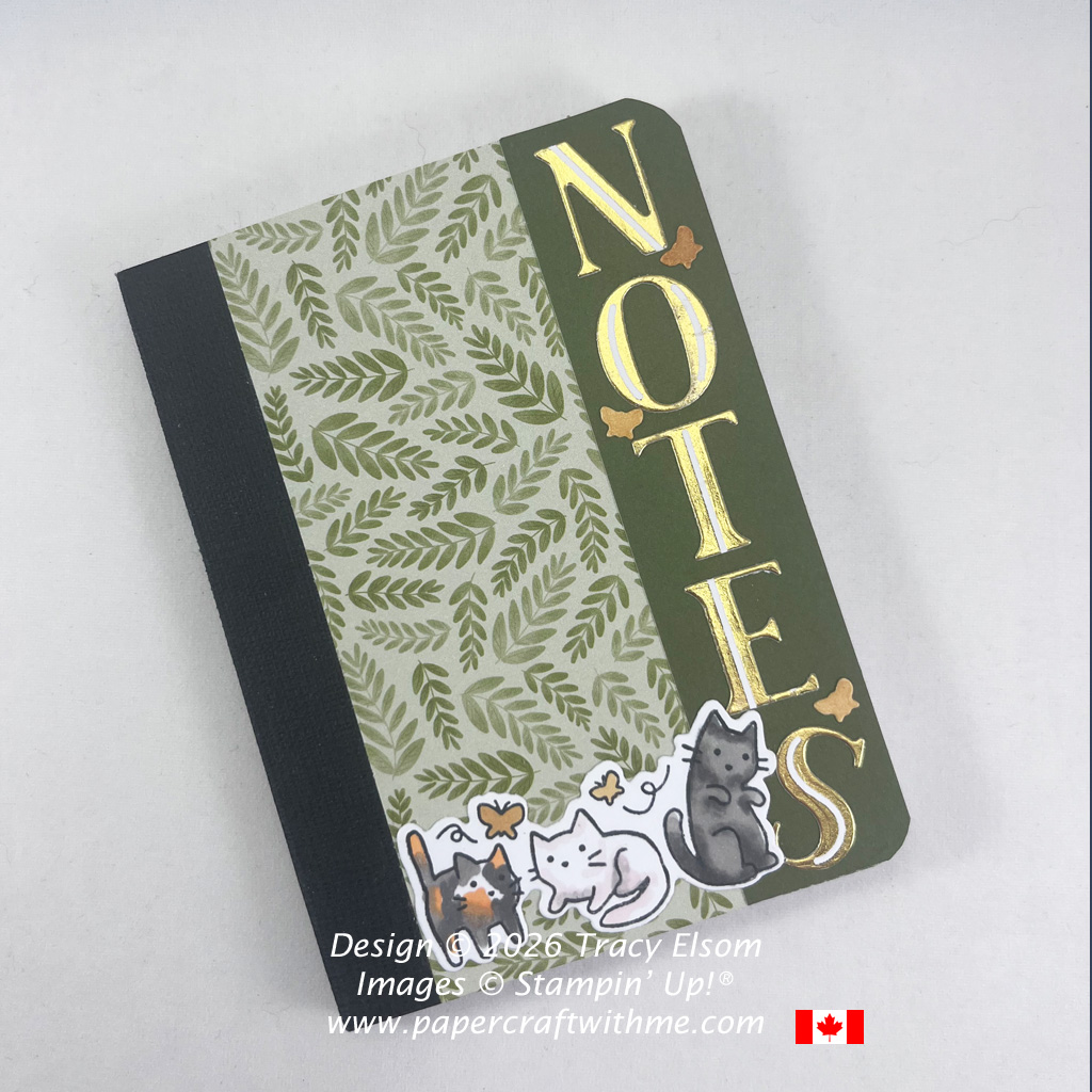Create this mini notebook using the Cutest Crew Stamp Set & Dies with the brand new Luxe Alphabet & Numbers Hot Foil Dies from Stampin' Up! #papercraftwithme
