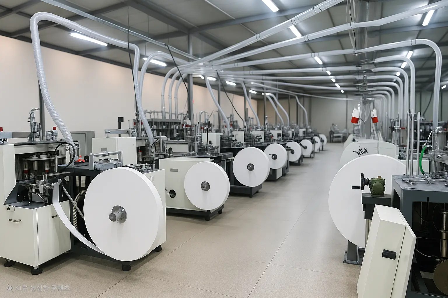 SH-K02 medium speed paper cup forming machine production line installed in factory – Woosung Machinery Co Korea