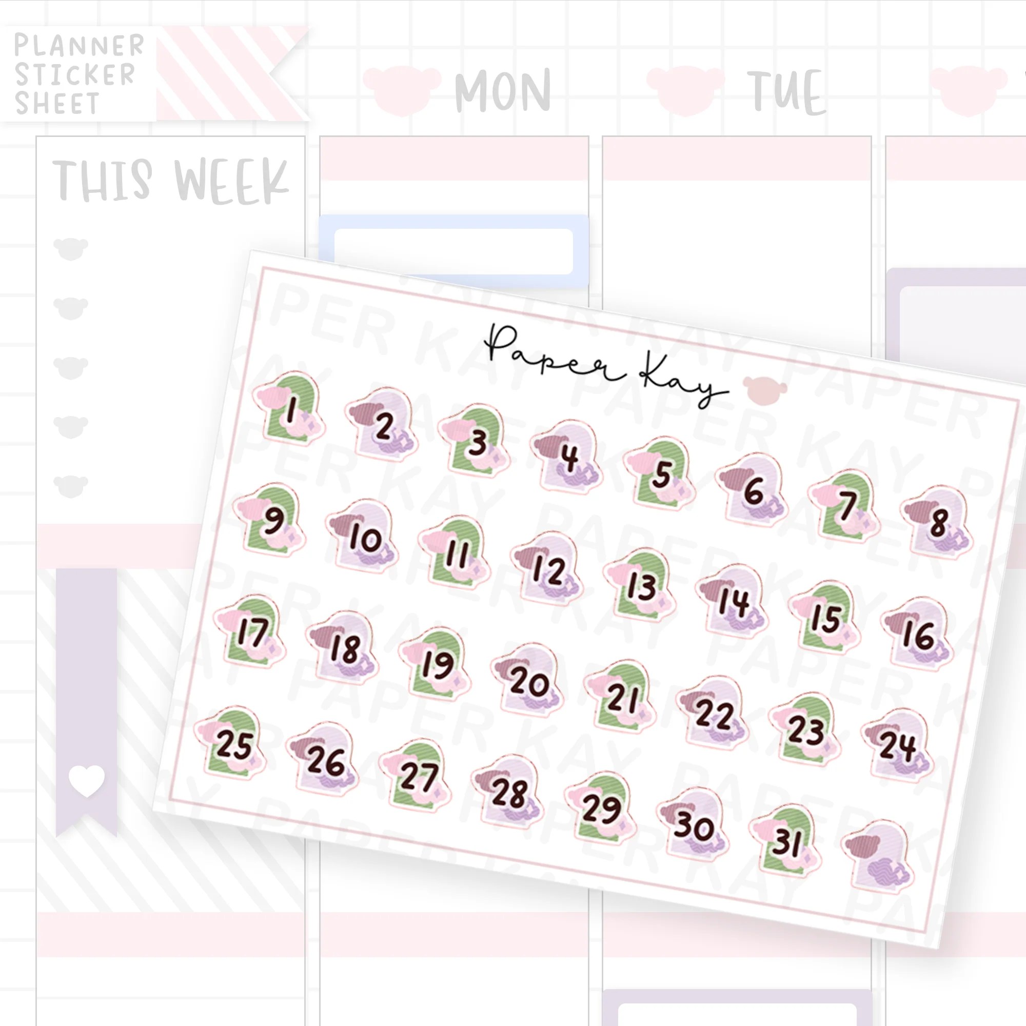 2026 Shapes Date Dot Stickers Paper Kay 