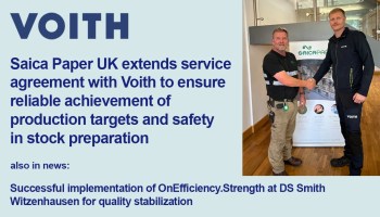 Saica Paper extends service agreement with Voith, also in news successful implementation of OnEfficiency.Strength at DS Smith.