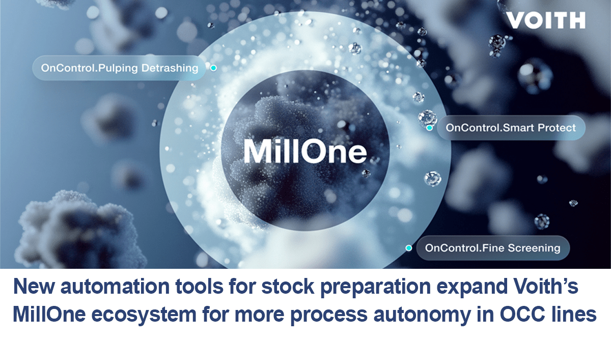 New automation tools for stock preparation expand Voith’sMillOne ecosystem for more process autonomy in OCC lines