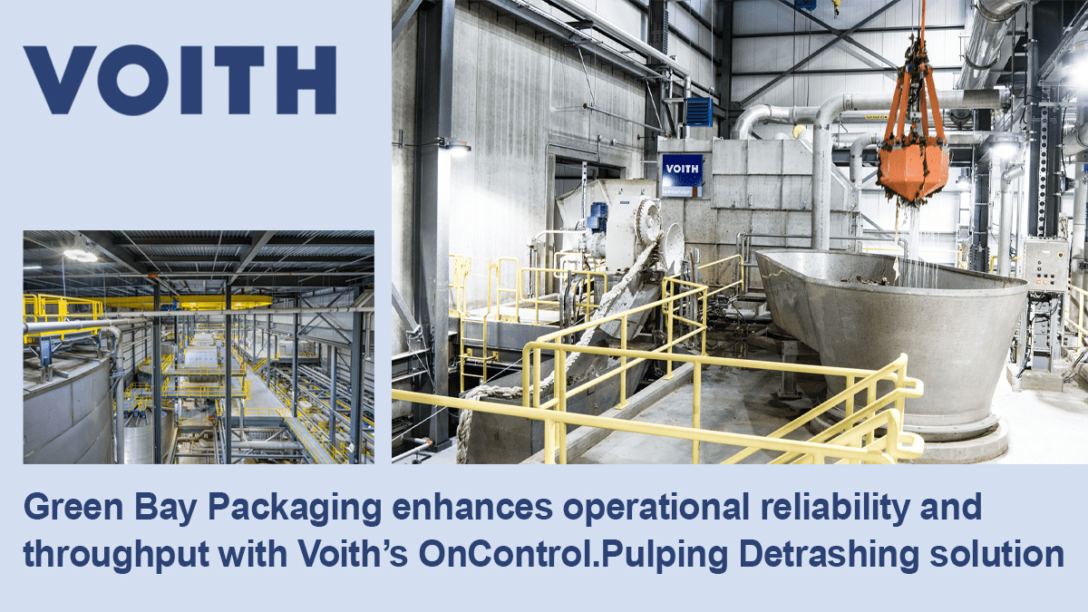 Green Bay Packaging enhances operational reliability and throughput with Voith’s OnControl.Pulping Detrashing solution