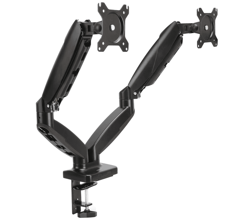 Amazon Basics Gas Spring Dual Monitor Arm for trading desk