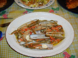 Navajas en escabeche.