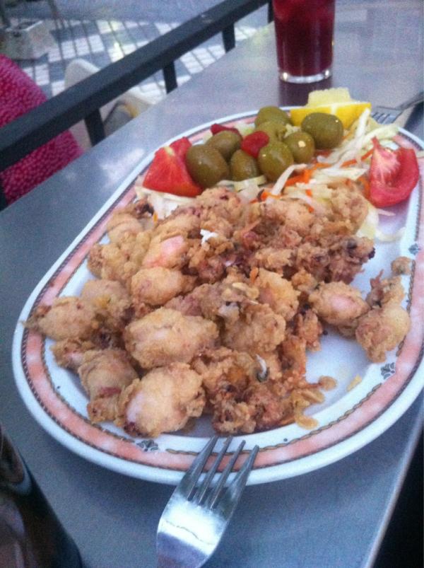Fritura de chipirones.