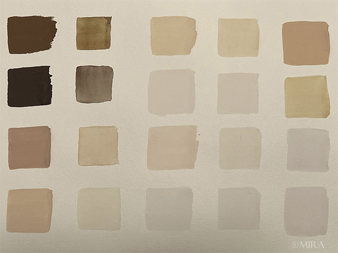 本格的な肌色の作り方|わずか数色の絵の具でねらい通りの肌色を作る